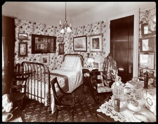 Ein Schlafzimmer in der Residenz von Mrs. Leslie Carter, New York, 1903